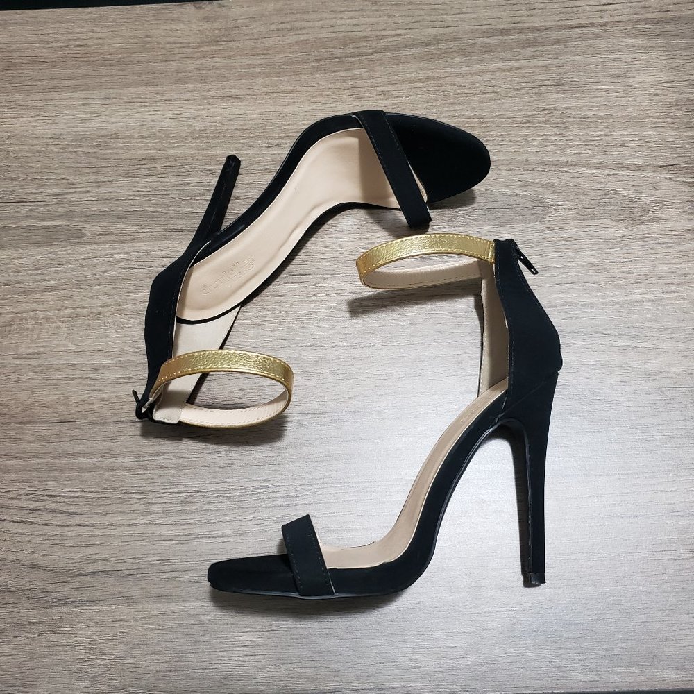Charlotte Russe black and Gold heels